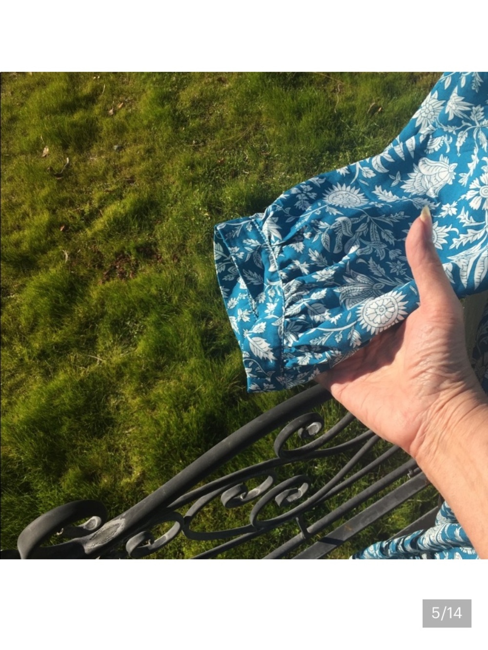 Bohemian Turquoise Blue & White Maxi Dress - Picture 6 of 12